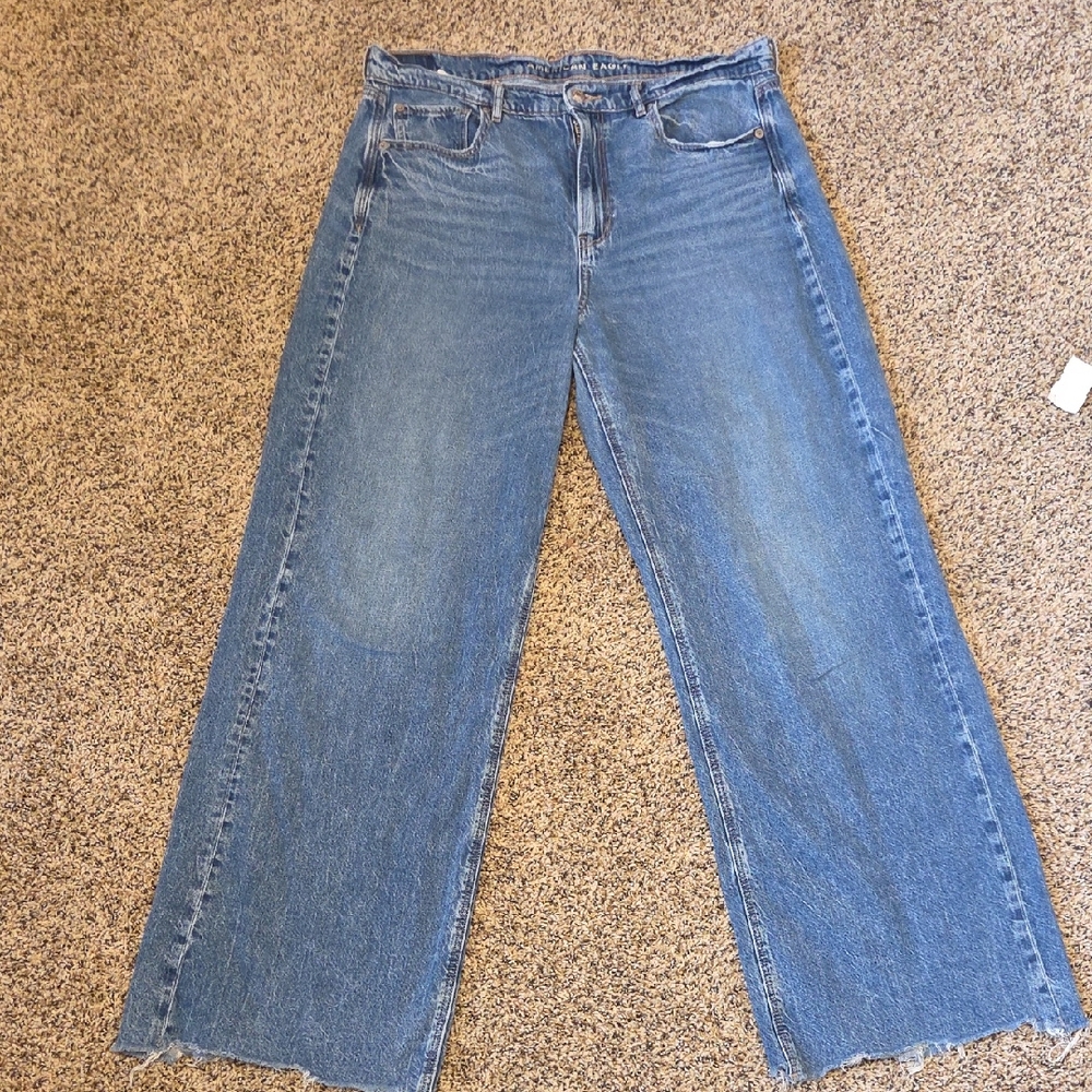 Medium Wash Wide Leg Baggy Jeans